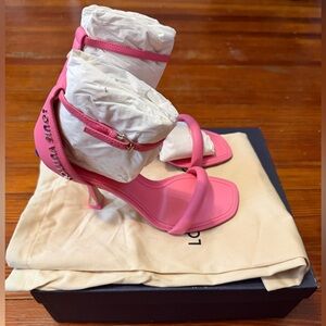 Authentic Brand New In Box Louis  Vuitton Pink Sparkle Heeled Sandals size 39